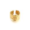 Anillo Personalizado de Venta Caliente Transfronteriza Acero Inoxidable Electrochapado al Vacío Oro de 18K Joyería Asimétrica Ancha de Mano Abierta al por Mayor