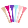 Ferramenta para Máscara Facial com Espátula Plástico Silicone Pincel Ponta Dupla Dupla Finalidade Pincel de Aplicação de Máscara Cabeça Macia Embalado Individualmente