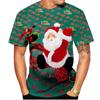 2024 Nova Moda Masculina Camiseta Natal Papai Noel Casual Impressão 3D Verão Gola Redonda Manga Curta Camiseta plus size