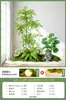 Plantas verdes artificiais, plantas em vaso, árvores artificiais, decorações de canto de escada interna, plantas para vitrines estilo europeu, árvores artificiais