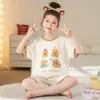 Pijama para Niña 2026 Nuevo Estilo Verano Algodón Puro Manga Corta Delgado Ropa de Casa para Niños Niñas Ropa Casual para Niños
