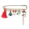Natal Novo Divertido Broche Dos Desenhos Animados Papai Noel Alce Floco De Neve Pérola Broche Pin Comércio Exterior Por Atacado