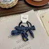 Novo Prendedor de Cabelo com Laço Azul, Elástico de Cabelo, Acessório de Cabelo Fresco Estilo Universitário para Crianças, Ornamento de Cabelo Scrunchie para Rabo de Cavalo