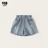 Ropa para Niños Yingsibo Pantalones para Niñas Shorts de Mezclilla de Verano Estilo Delgado Pantalones Casuales para Niños Mayores Pantalones Rasgados para Niños Modernos