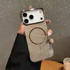 Patrón de Hilo Dorado Electrochapado Adecuado para Funda de Teléfono Móvil Iphone17 Sin Bordes Mate 17Promax Círculo Delgado Cubierta Protectora Magnética