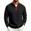 2026 Otoño/Invierno Nuevo Cross Americano para Hombre Forro Polar Pesado Bloque de Color Holgado Cuello Alto Cremallera Casual para el Trabajo