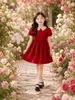 Vestido de tirantes floral de verano para niña con tirantes cruzados, ligero vestido de princesa plisado, vestido de verano para niña