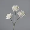 Flor Artificial Rosa Rizada de 3 Cabezas para Esquina Flor Decorativa para el Hogar Flor Guía para Boda Flor para Techo de Salón de Bodas Material