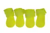 Botas de Chuva para Pet em Silicone Macio Antiderrapantes Resistentes ao Desgaste Botas de Chuva para Cachorro Cor de Gelatina Pelos Dourados Sapatos Impermeáveis para Passeio de Pet