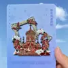 Ímã de Geladeira de Metal da Cidade de Hangzhou Souvenirs Turísticos Culturais e Criativos Estilo Chinês Atrações de Pequim Guizhou Adesivos Magnéticos de Edifícios