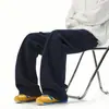 Calça de Moletom Cinza Scimitar High Street Americana Masculina Outono Baggy Esportiva Casual Caída Solta Reta Perna Larga