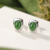 Pendientes de plata de ley S925 con diseño de ciervo, jaspe hetiano, forma de huevo, cuadrados, geométricos, combinables, sencillos, retro, ligeros y lujosos.