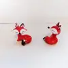 Ornamento de Animal Raposa Desenho Animado Fofo de Vidro Decoração de Vidro Estudo Sala de Estar Estilo Ins Presente Pequenos Enfeites
