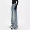 Jeans de Pierna Ancha Nuevos de Verano 2024 para Mujer Estilo Americano High Street Sentido del Diseño Sueltos de Cintura Alta Rectos Modernos