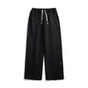Calça com Botões Masculina Primavera e Outono Design de Nicho Senso de Estilo Malandro Bonito Primavera Solta Tamanho Grande Reta Fenda Calça Casual