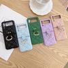 Estilo Fragante Pequeño Japonés y Coreano Patrón Acolchado Adecuado para Funda de Teléfono Móvil Samsung Zflip4 Zflip 40% de Descuento Anillo Apilado Funda Protectora Anticaída
