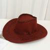 Sombrero vaquero casual de primavera/verano para hombre, sombrero de sol transpirable de gamuza, para viajes al aire libre, ala ancha, sombrero Jazz