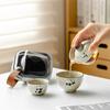 Set de té de viaje de vitrocerámica Panda Taza Expresa olla portátil dos tazas portátil Empresa Empresa Empresa regalo