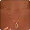 Collar de Cobre con 26 Letras Transfronterizo de Amazon para Mujer, Cadena para Clavícula con Colgante Personalizado en Capas de Alta Gama, Joyería Versátil y Elegante