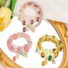 Pulseira de Três Círculos de Alta Qualidade com pingente de cristal de laço, pulseira de cristal austríaco feita à mão, pulseira de cristal colorida para mulheres