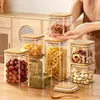 Frasco sellado de vidrio de grado alimenticio de bambú y madera de color natural, caja de almacenamiento para bocadillos y frutos secos, frasco de almacenamiento de vidrio de borosilicato alto