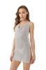 Vestido de Banquete para Celebridades Europeas y Americanas Nicho Lentejuelas Diamante Brillante Sexy Espalda Descubierta Abertura Cubre Cadera Vestido de Noche Falda Larga para Mujer