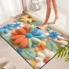 Felpudo de Terciopelo de Cristal Floral Simulado 3D Transfronterizo para Uso Doméstico, Felpudo Decorativo para Entrada, Alfombrilla Absorbente para Baño