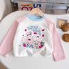 Ropa para niños Niñas Primavera y otoño Nueva camiseta de manga larga Bebé Otoño Estilo occidental Camisa básica estampada linda dulce Algodón