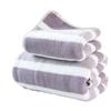 Toalla de baño de vellón coral estampado de fábrica con franja ancha, traje de toalla de profundidad, absorbente, para secar el cabello, juego de regalo transfronterizo de 6.8 piezas