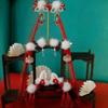 Acessórios de Cabelo Orelhas de Coelho Hanfu Antigo Bola de Cabelo Vermelha Grampo de Cabelo com Borla Escorregadia Clipe Lateral Adorno de Cabeça Traje de Ano Novo Adorno de Cabeça Feminino