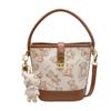Bolsa de Mão de Moda de Alta Qualidade Feminina 2024 Nova Outono e Inverno Retrô Simples Bolsa Balde Nicho Transversal Bolsa de Ombro