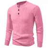 Suéter Casual Henley para Hombre Nuevo Transfronterizo 2026, Moda Trendy Tejido Retorcido Ajustado para Hombre Venta al por Mayor