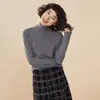 Outono/Inverno 2026 Novo Suéter de Malha de Caxemira de Alta Qualidade Feminino Ready-To-Wear Gola Alta Reta Blusa de Base Gola Semi-Alta