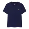 Camiseta de Manga Corta para Hombre de Comercio Exterior de Verano Rl con Logo de Caballo, Color Sólido, Corte Ajustado, Bordada, Talla Europea, Logo Olo, Algodón Puro, Cuello Redondo, Versátil P
