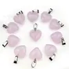 Venta Caliente Transfronteriza Colgante en Forma de Corazón de 16 mm Piedra de Cristal Rosa Natural Colgante de Corazón Accesorios para Collar de Corazón de Melocotón DIY