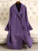 Abrigo de lana de doble cara para mujer, de longitud media, nueva colección otoño/invierno 2026, elegante estilo coreano, corte holgado, abrigo de lana de alta gama