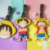 Personalizado una pieza Lufu Luffy cubierta de tarjeta etiqueta de equipaje pegamento flexible tarjeta de identificación de embarque consignación nombre de maleta marca