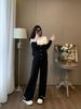 Conjunto de dos piezas de punto estilo Chanel para otoño e invierno, suéter con costuras de orejas de madera, cárdigan, pantalón recto de punto