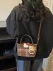 Bolso de Mano de Moda Transfronterizo de Nicho, Lindo Bolso Cruzado de Hombro a Cuadros, Elegante Bolso Tipo Dumpling para Mujer
