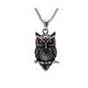 Colgante de animal de acero de titanio europeo y americano, collar retro con diseño de búho, collar literario para hombres y mujeres SP1078