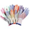 Luvas de PU com Padrão Zebra Revestidas na Palma Proteção do Trabalho Luvas Antiestáticas Respiráveis Resistentes ao Desgaste Antiderrapantes Luvas para Colheita e Tarefas Domésticas