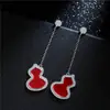 Pendientes de Calabaza Estilo Nuevo 2026 para Mujer, Aguja de Plata S925 Incrustada con Circonita, Borla Larga de Moda, Lujo Ligero, Pendientes de Gama Alta