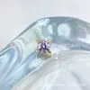 ASTMF-13 aleación de titanio colección oro morado claro aretes G23 titanio rosca interna circonita pernos para labio pernos para piercing