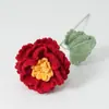Flores de Peonía Terminadas Tejidas a Mano con Hilo de Lana Flores Tejidas Muebles Creativos para el Hogar Flores Regalos del Festival de Primavera