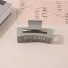 Pinza para el Cabello Mate Transfronteriza Tipo Pinza de Tiburón con Acabado de Alta Gama, Pinza de Garra Rectangular Simple de 13 cm, Tamaño Grande para Cabello Grueso, Accesorio para el Cabello para Mujer