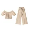 Calça Larga Nova Europeia e Americana para Mulheres 2025 Calça de Trabalho Cintura Alta Cor Sólida Flare Amarração Drapeada Calça Casual Conjunto