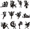 Elfo láser hueco tarjeta negra alas de ángel niña Festival mariposa hada decoración en stock venta al por mayor
