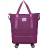 Bolsa de Viaje Expandible de Gran Capacidad, Cubierta Conveniente, Maleta de Ruedas, Viaje de Negocios de Corta Distancia, Bolsa de Tela Oxford para Mujeres Embarazadas