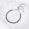 Comércio Exterior Mais Vendido Pulseira de Zircônia 3mm Totalmente Cravejada em Diamante para Mulheres, Pulseira de Cristal Simples Ajustável de Alto Padrão para o Verão Atacado