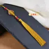 Colgante de Borla Dorada de 13 cm de Largo con Nudo Chino, Accesorio para Ropa Tradicional, Decoración de Borla